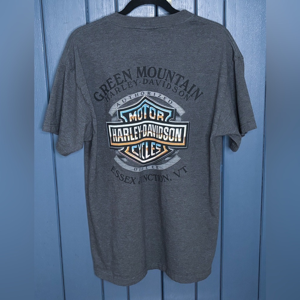 Vintage Gray Harley Davidson Tee T Shirt Large Essex Junction Vermont USA Made - Picture 3 of 3